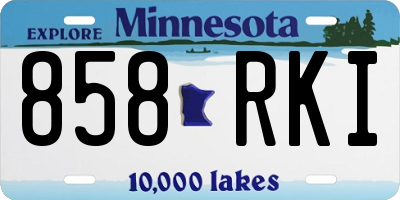 MN license plate 858RKI