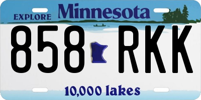 MN license plate 858RKK