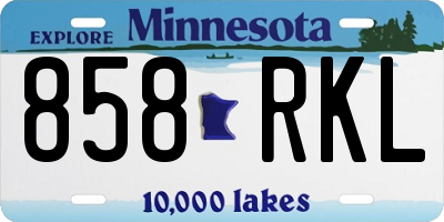 MN license plate 858RKL
