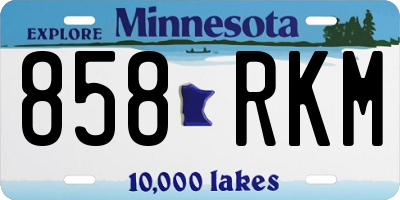 MN license plate 858RKM