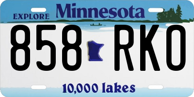 MN license plate 858RKO