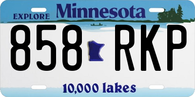 MN license plate 858RKP