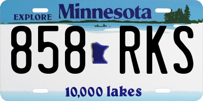 MN license plate 858RKS
