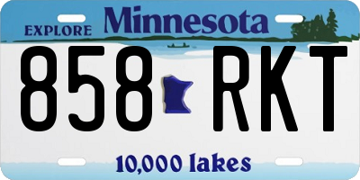 MN license plate 858RKT