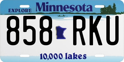 MN license plate 858RKU