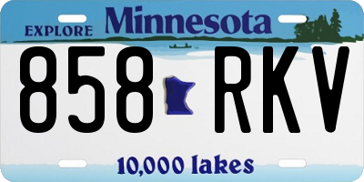 MN license plate 858RKV