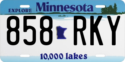 MN license plate 858RKY