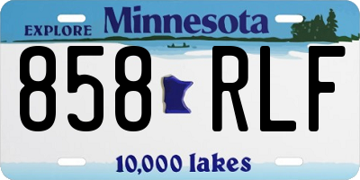 MN license plate 858RLF