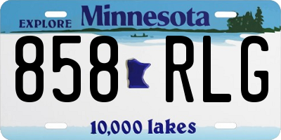 MN license plate 858RLG