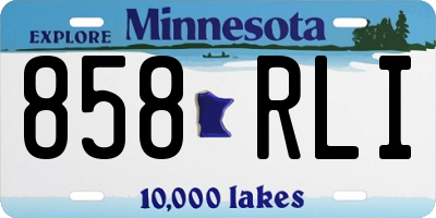 MN license plate 858RLI
