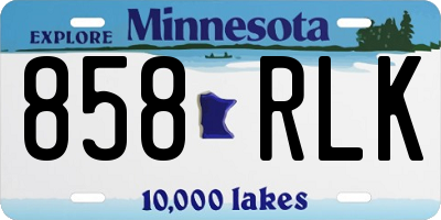MN license plate 858RLK