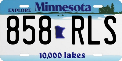MN license plate 858RLS