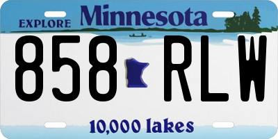 MN license plate 858RLW