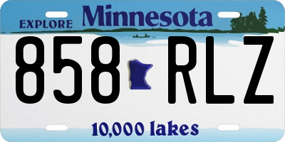 MN license plate 858RLZ