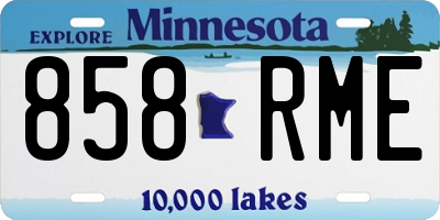 MN license plate 858RME