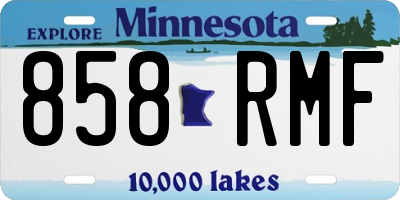 MN license plate 858RMF