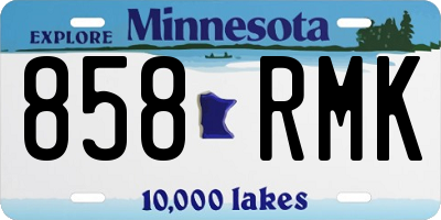MN license plate 858RMK