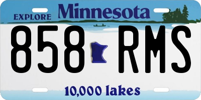 MN license plate 858RMS