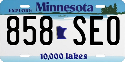 MN license plate 858SEO