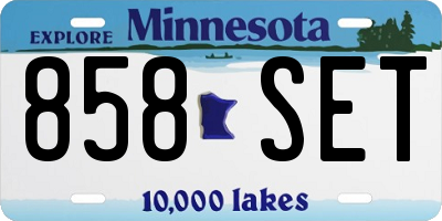 MN license plate 858SET