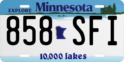 MN license plate 858SFI
