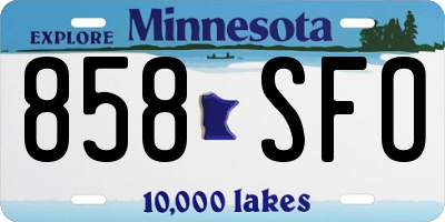 MN license plate 858SFO