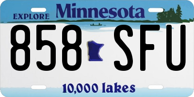 MN license plate 858SFU