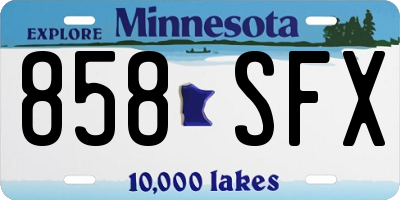 MN license plate 858SFX