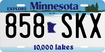 MN license plate 858SKX