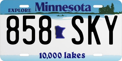 MN license plate 858SKY