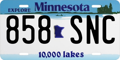 MN license plate 858SNC