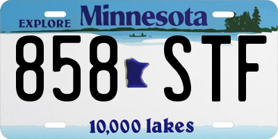 MN license plate 858STF