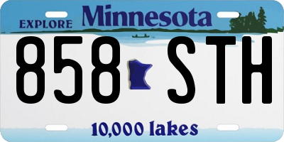MN license plate 858STH