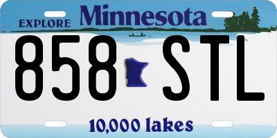 MN license plate 858STL