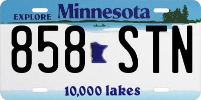 MN license plate 858STN