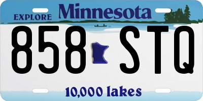 MN license plate 858STQ