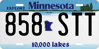 MN license plate 858STT