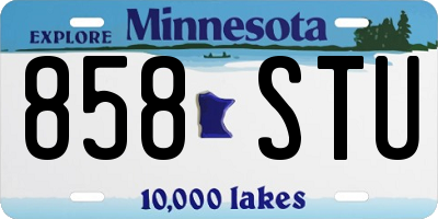 MN license plate 858STU