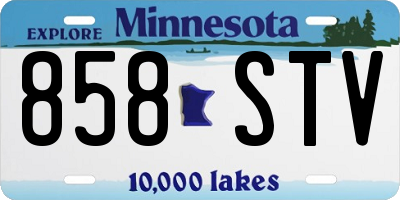 MN license plate 858STV