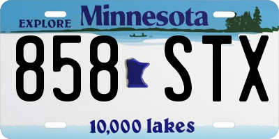 MN license plate 858STX