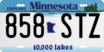MN license plate 858STZ