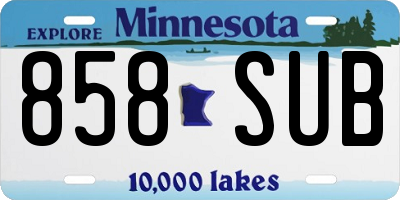 MN license plate 858SUB