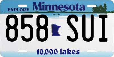 MN license plate 858SUI
