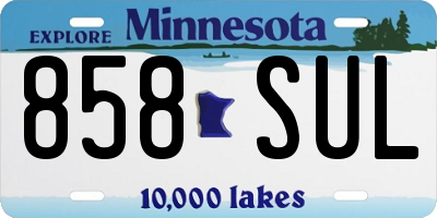 MN license plate 858SUL