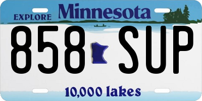 MN license plate 858SUP