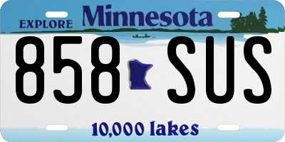 MN license plate 858SUS