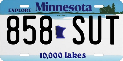 MN license plate 858SUT