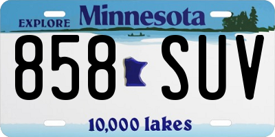 MN license plate 858SUV
