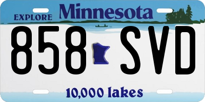 MN license plate 858SVD