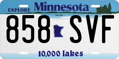 MN license plate 858SVF